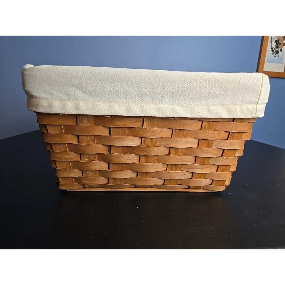 Woven‎ Vanity Basket With Liner - Country Decor Kitchen Storage 12